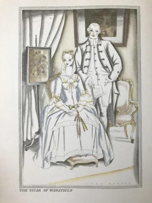 戈德史密斯《威克菲尔德牧师》 约翰·奥斯丁插图 漆布精装16开 商品图6