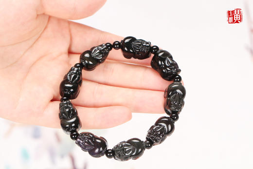 [ 聚瑞 ]  彩虹眼黑曜石貔貅手串 | 霸气有范儿，寓意祥瑞 商品图2