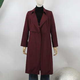 FOCALS福柯斯春秋新款过膝收腰休闲中长款外套风衣FYBCF568R3