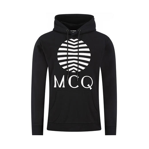 MCQ 麦昆 男士棉质徽标印花连帽长袖卫衣 黑色 545412 ROT08 1000 商品图0