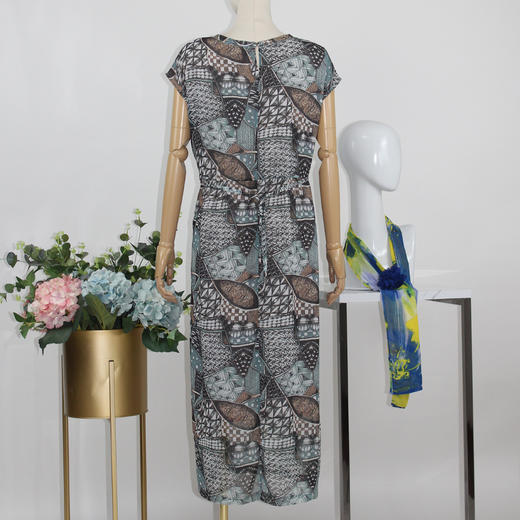 FOCALS福柯斯秋季雪纺印花宽松印花连衣裙FYJ2X168BV 商品图2