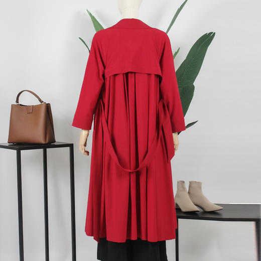 FOCALS福柯斯春秋新款宽松休闲设计风长款过膝外套风衣FYJAF011 商品图2