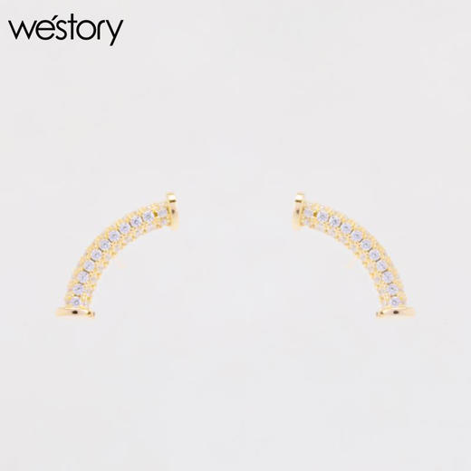 2021年新款U型耳环纯银微镶锆石W51CB0900221 商品图1