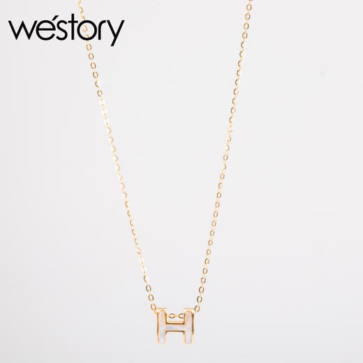 2021年新款H字母项链纯银天然贝母轻奢项链W51CB0900121 商品图1