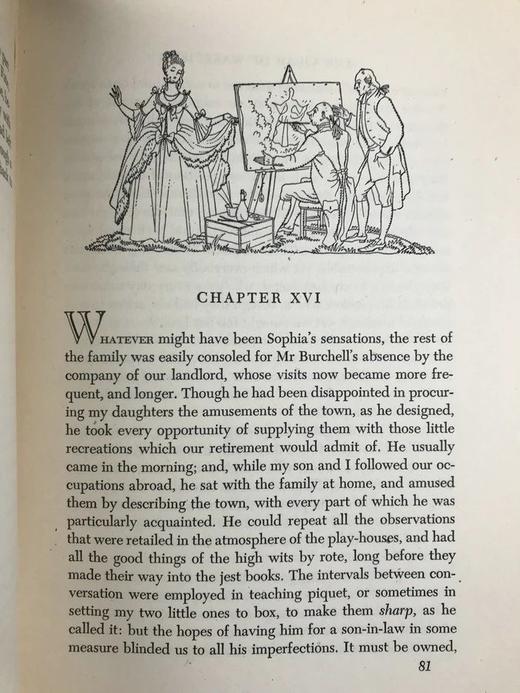 戈德史密斯《威克菲尔德牧师》 约翰·奥斯丁插图 漆布精装16开 商品图14