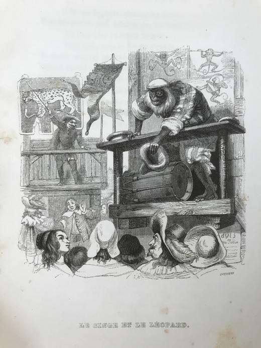 【法语】1838年 拉封丹寓言（卷2） 格兰维尔数十幅版画插图 真皮脊精装大32开 商品图8