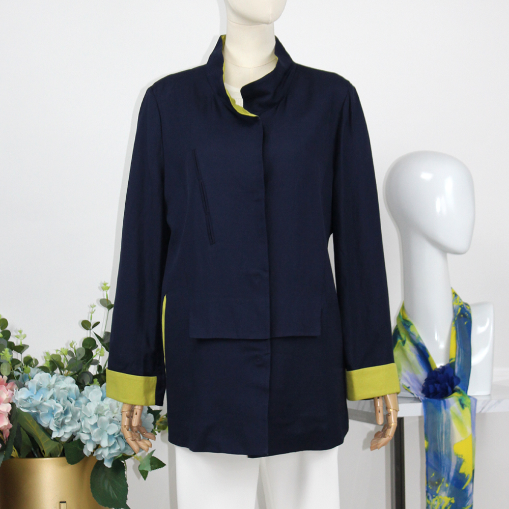 FOCALS福柯斯春秋新款宽松休闲撞色拼接短款外套风衣FYWAF063B7