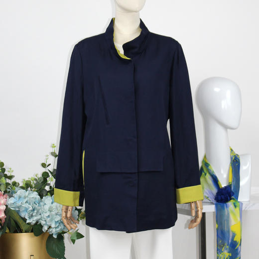 FOCALS福柯斯春秋新款宽松休闲撞色拼接短款外套风衣FYWAF063B7 商品图0