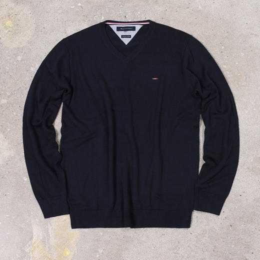 薄款 premium cotton 彩色内衬领条 V领毛衣/针织衫 T-1069 商品图7