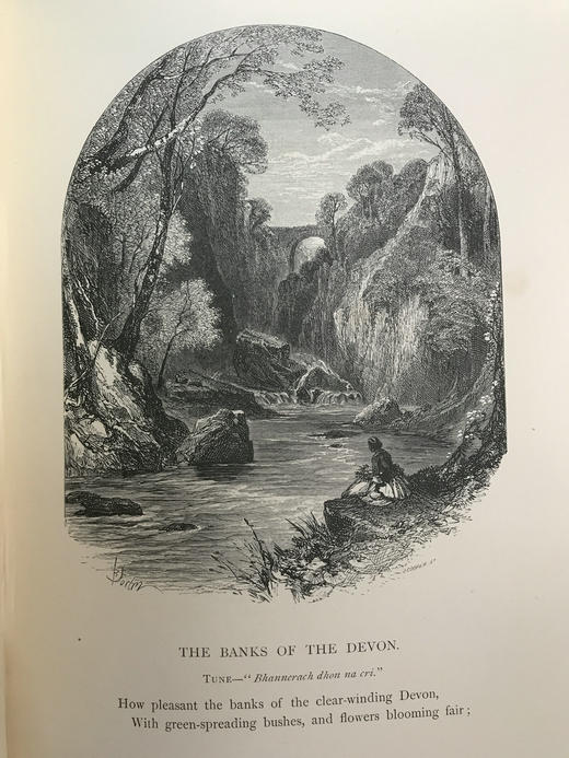 1861年 彭斯诗集 50余幅版画插图 漆布精装18开 商品图8