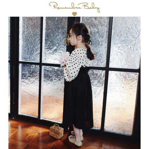 现货 / DOT DOT 2 | 亲子款 进口面料 土耳其印花 法风波点荷叶边衬衫+复古暗黑阔腿裙裤 现货 商品图0