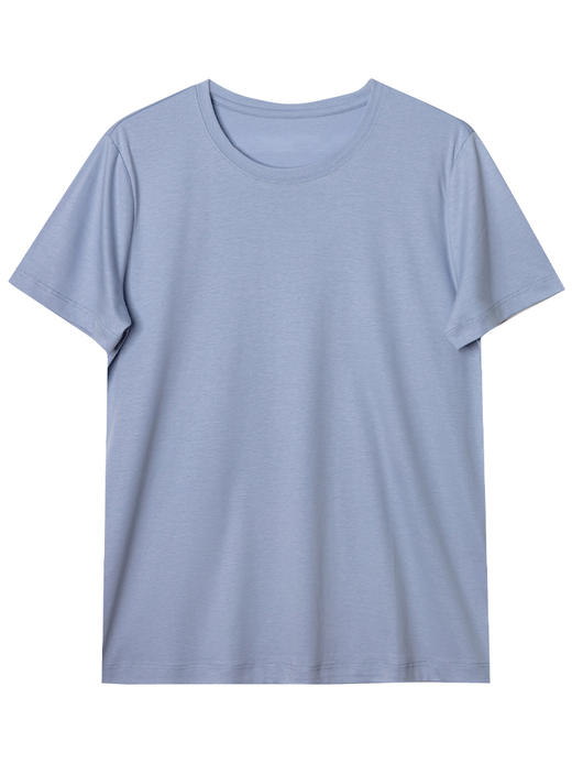 西嘉C+IMPRESS西嘉桑蚕丝免烫 v领T恤圆领短袖纯色简约上衣夏季薄款女 商品图4