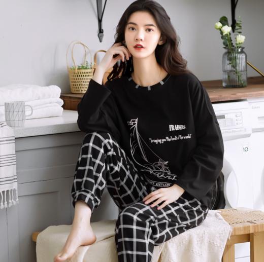 【服饰鞋包】春秋冬季宽松纯棉长袖居家套装 商品图1