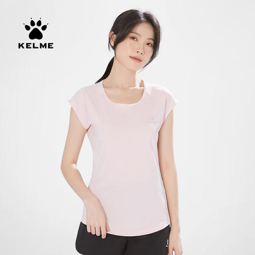 卡尔美 短袖速干T恤女夏季健身衣运动跑步轻薄透气网纱上衣 商品图2