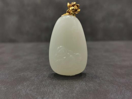 【御珠宫坊】金镶羊脂白玉佛吊坠 商品图3