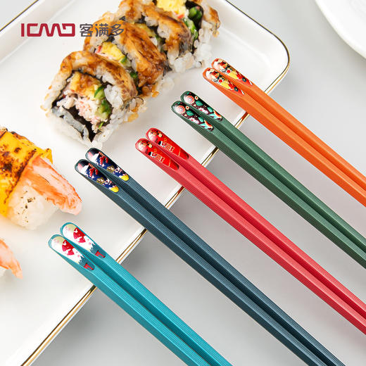 【日式合金筷子】简约而不简单 家用高颜值 耐高温防霉防滑分餐一人一筷呵护全家饮食健康 商品图4