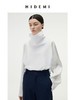 HIDEMI 醋酸缎拼接立领简约上衣 黑色/白色 商品缩略图1