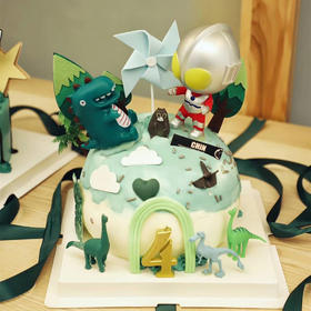 奥特曼恐龙球形蛋糕