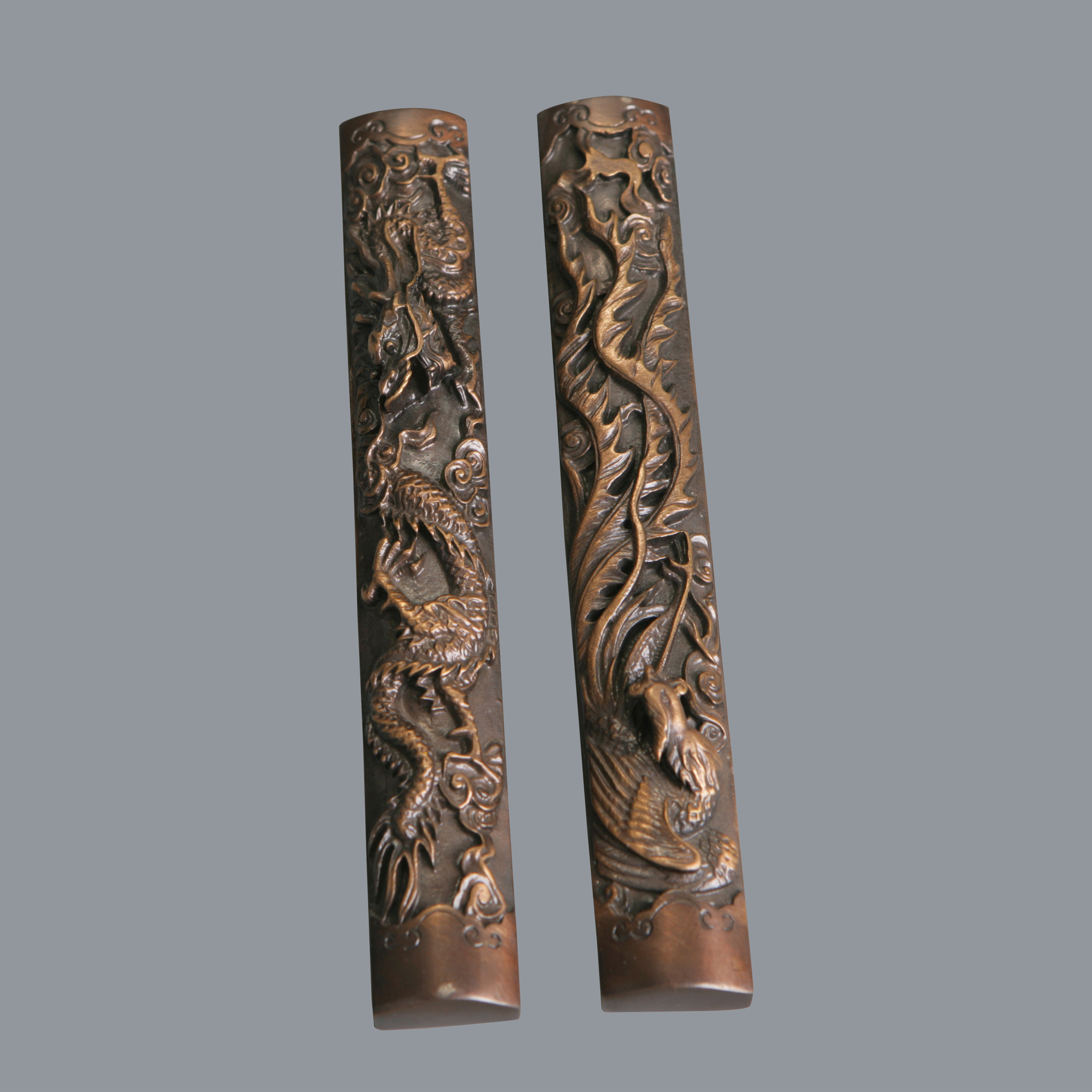 书画系列作品《龙凤呈祥纸镇》办公室文化陈列摆件