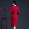 上海旗袍厂ZY-Q5796秋季新款罗马布简约时尚连衣裙大码红色装 商品缩略图3