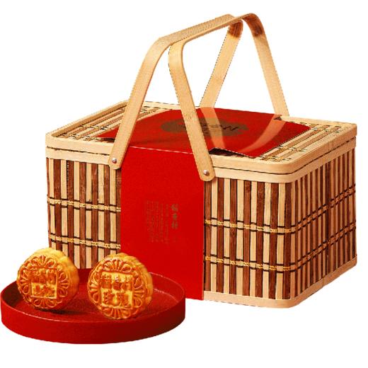 稻香村稻香竹韵760g竹篮月饼礼盒蛋黄莲蓉老式月饼多口味中秋送礼 商品图4