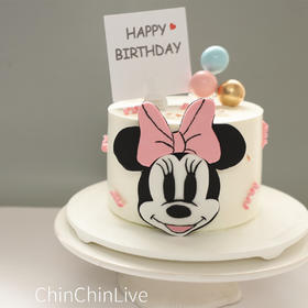 米妮翻糖手绘蛋糕