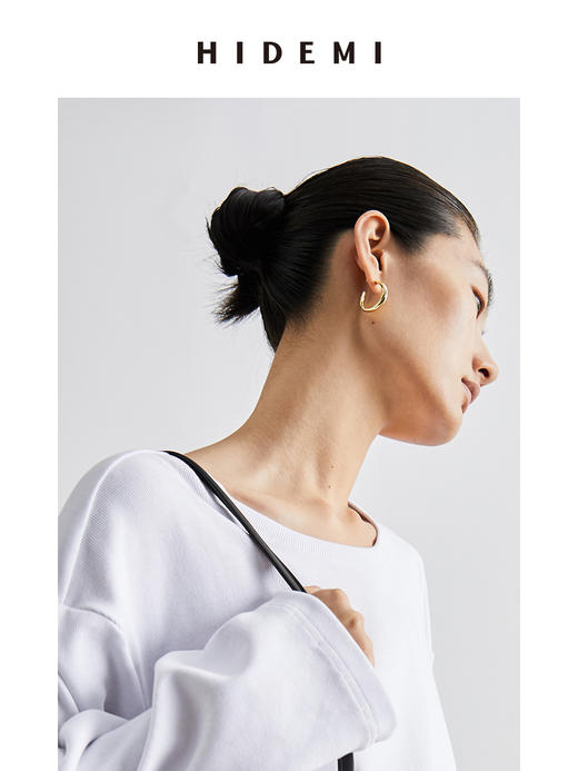 HIDEMI 简约不规则圆弧形耳环 小号/中号/大号 商品图10