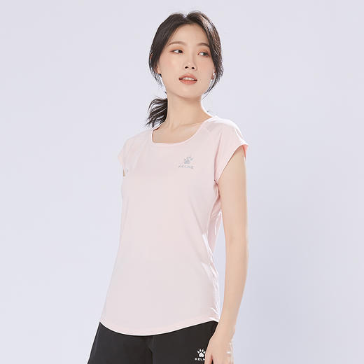 卡尔美 短袖速干T恤女夏季健身衣运动跑步轻薄透气网纱上衣 商品图3