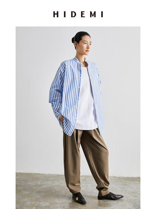 HIDEMI 廓形蓝白条纹衬衫 商品图5