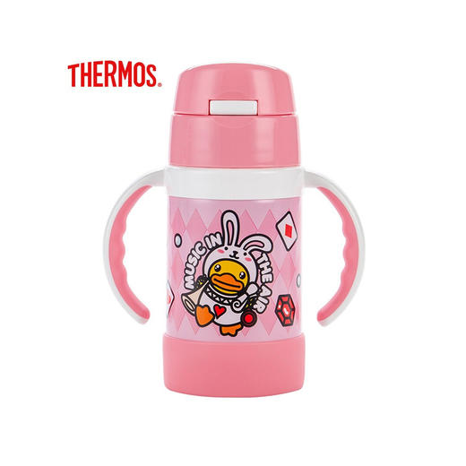 【官方防伪】THERMOS膳魔师儿童卡通双耳学饮杯带把手吸管保温杯 国行280ml系列 日版250ml系列 商品图3