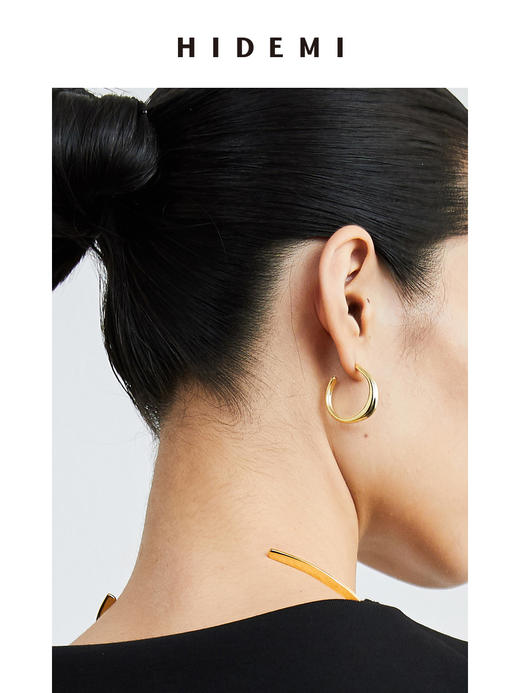 HIDEMI 简约不规则圆弧形耳环 小号/中号/大号 商品图5