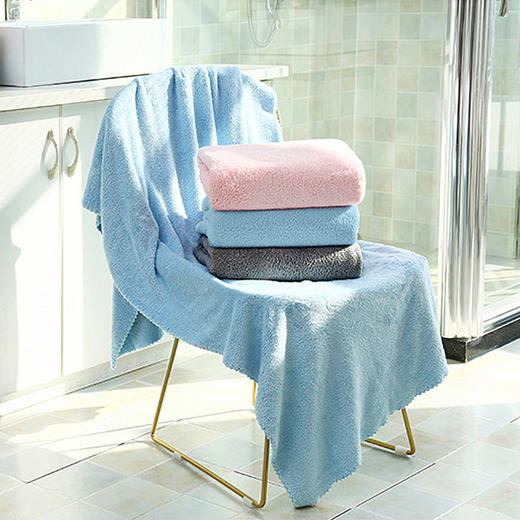 【浴巾】成人家用浴巾男女大毛巾珊瑚绒吸水不易掉毛 商品图0