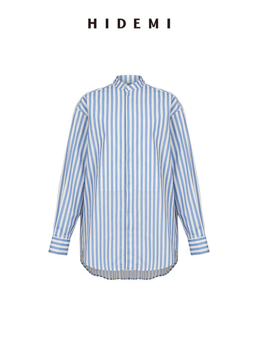 HIDEMI 廓形蓝白条纹衬衫 商品图6