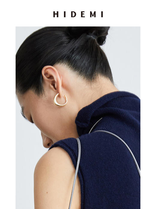 HIDEMI 简约不规则圆弧形耳环 小号/中号/大号 商品图6