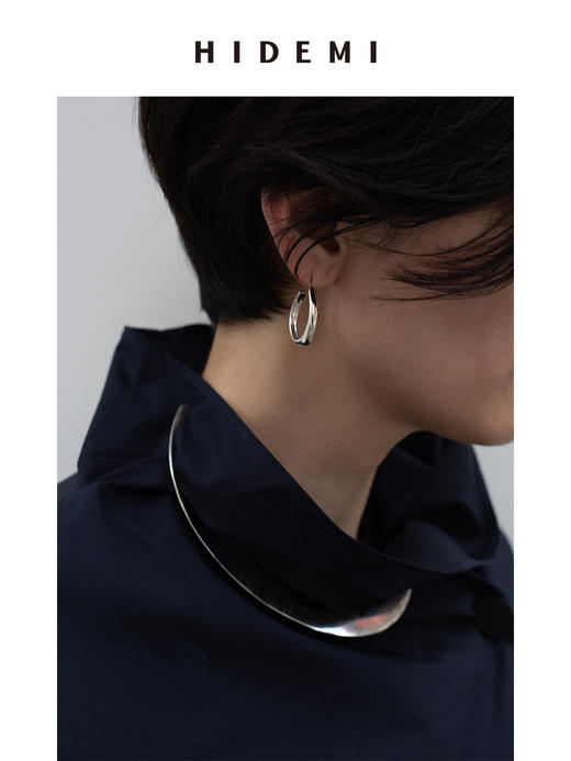 HIDEMI 简约不规则圆弧形耳环 小号/中号/大号 商品图3