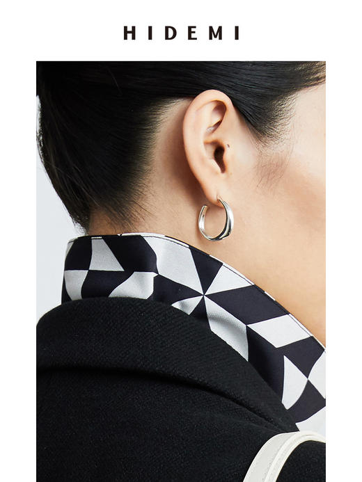 HIDEMI 简约不规则圆弧形耳环 小号/中号/大号 商品图4