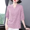 JCG-5548夏季薄款大码女装新款棉麻七分袖上衣 商品缩略图0