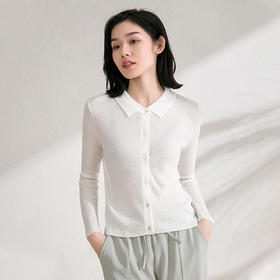 AvannPolo翻领混纺羊毛针织开衫