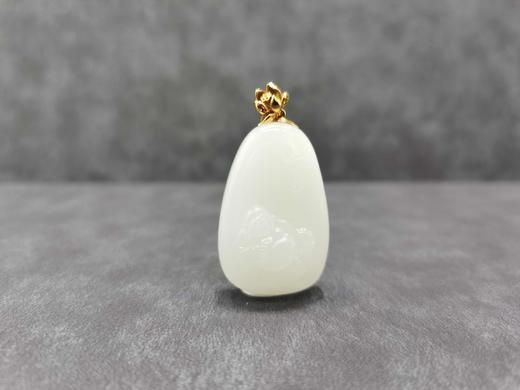 【御珠宫坊】金镶羊脂白玉佛吊坠 商品图0