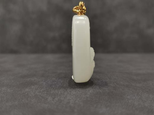 【御珠宫坊】金镶羊脂白玉佛吊坠 商品图2