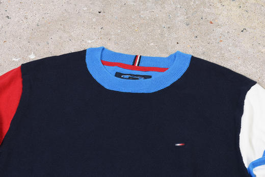 薄款 拼色棉质 胸前刺绣 圆领毛衣/针织衫 T-1083 商品图10