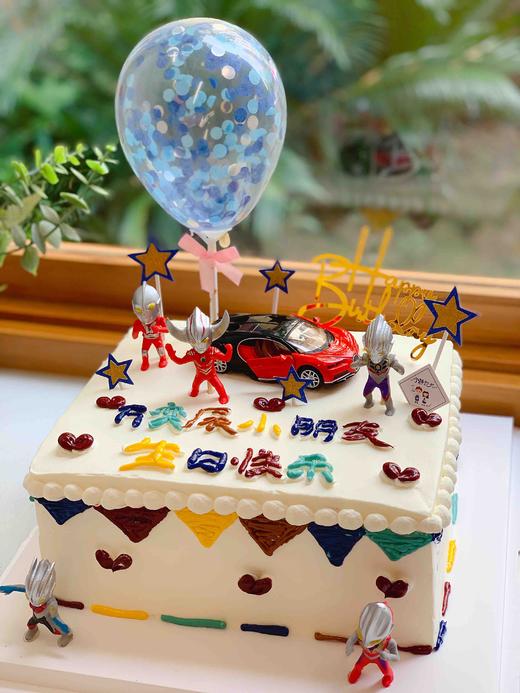 奥特曼汽车方形奶油蛋糕 下单前请仔细阅读商品详情 商品图0