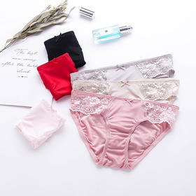 ARN-K066新款真丝女士低腰包臀三角裤桑蚕丝镂空蕾丝透气舒适内裤女