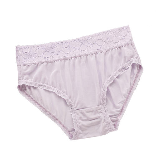 ARN-K033新款桑蚕丝真丝内裤女透气舒适蕾丝中腰收腹包臀三角内裤 商品图4