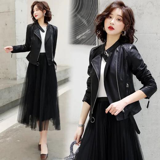 HRFS-CLYZ2121新款潮流时尚气质短款皮衣外套 商品图2