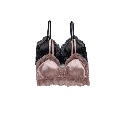 ARN-X039法式真丝无钢圈文胸桑蚕丝性感内衣 蕾丝边加垫春夏舒适胸罩 商品图4