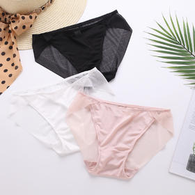 ARN-K067法式真丝日系桑蚕丝仙女款透气无痕薄款女士内裤三角裤短裤