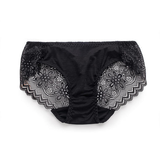 ARN-K049真丝内裤女桑蚕丝镂空蕾丝边性感舒适包臀性感中腰女士三角裤 商品图4