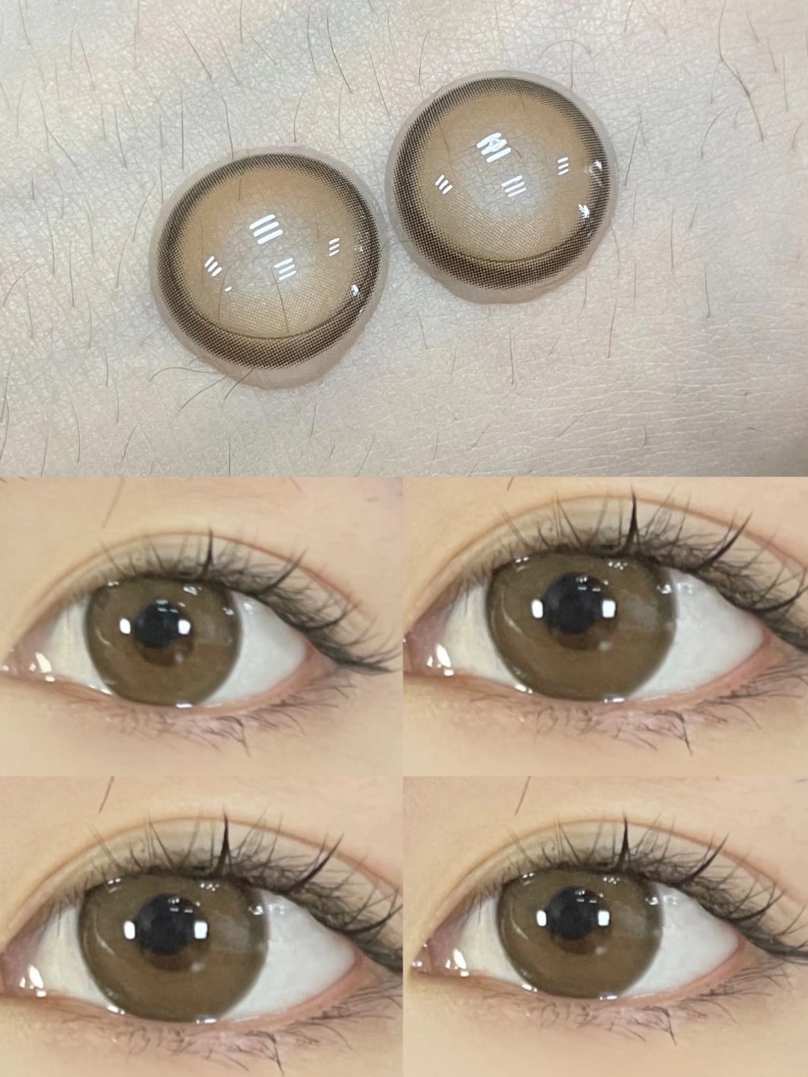 杏仁糖棕（硅水凝胶） 约14.2mm【瞳孔偏大可能会挡视线，介意慎拍】【年抛型】0/100/125/400/450/500/575/600/700/750/800度缺货