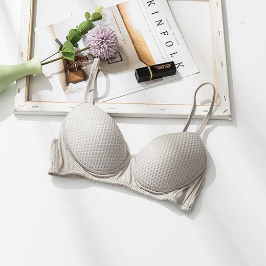 ARN-X055无钢圈真丝文胸女春夏性感桑蚕丝内衣bra 薄款收副乳透气孔胸罩 商品图6